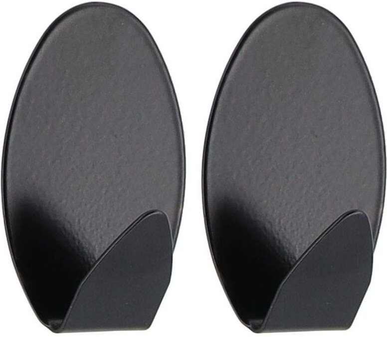 Tendance - Set aus 2 edelstahlhaken 3m oval lackiert - schwarz