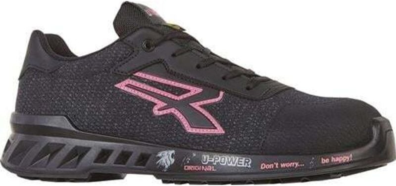 U-power - Damensicherheitsschuh michelle Gr.40 schwarz/rosa S1P src esd EN20345 RV20086-40