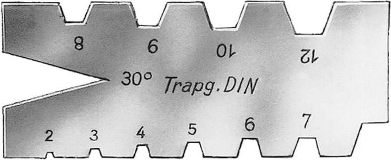 Trapez-Gewindestahllehre DIN103 2-12 mm forum