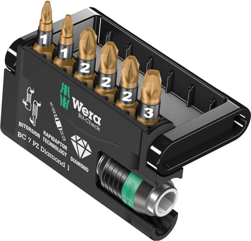 Bit-Check 7 pz Diamond 1, 7-teilig - Wera