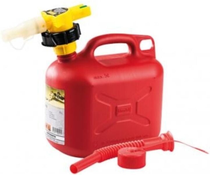 Benzinkanister + NO-SPILL Fassungsvermögen 5,00 Liter Farbe rot