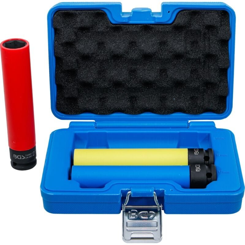 Kraft-Schoneinsatz-Satz extra tief Antrieb Innenvierkant 12,5 mm (1/2") SW 17 / 19 / 21 mm 3-tlg.