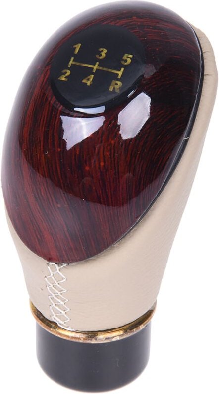 Tlily - Universell Holzkorn Leder Schaltgriff fuer Auto Lastwagen Hotrod Gang manuell Trans