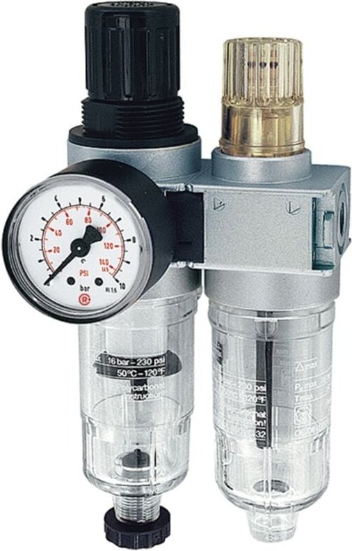 Wartungseinheit 2-tlg. »multifix-mini«, mit PC-Behälter, g 1/8 - Riegler