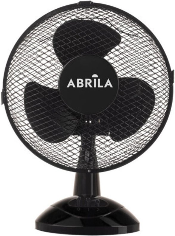 Fabrilamp - Tischventilator pizarro klein schwarz 2 Geschwindigkeiten 25w einstellbar fest und drehbar 36x27x17cm