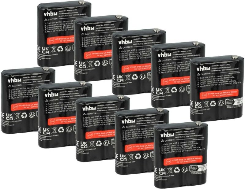 vhbw 10x Akku kompatibel mit Motorola Talkabout T5710, T5622, T5800, T5720, T5700, T5620, T5820 Funkgerät, Walkie Talkie...