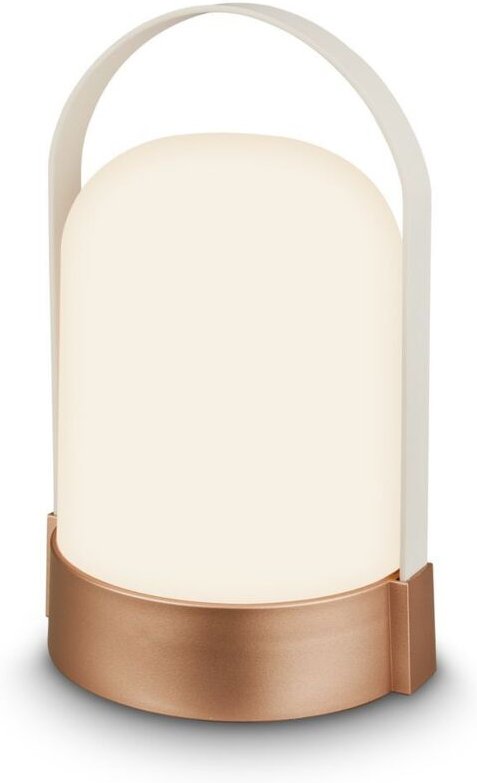 Briloner LED Tischlampe Kabellos 24cm 1W 90lm 3000K Warmweiß Dimmbar Bronze metallic - Tischleuchte Wohnzimmer Terrasse ...