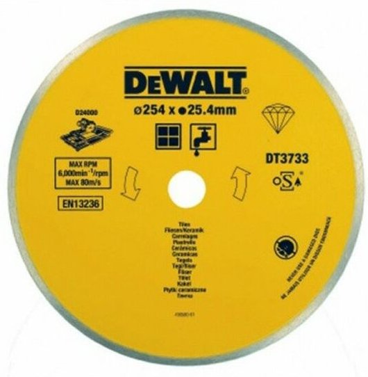 Zubehör - Fliesensägeblatt 254x1,6 mm DT3733 - Dewalt