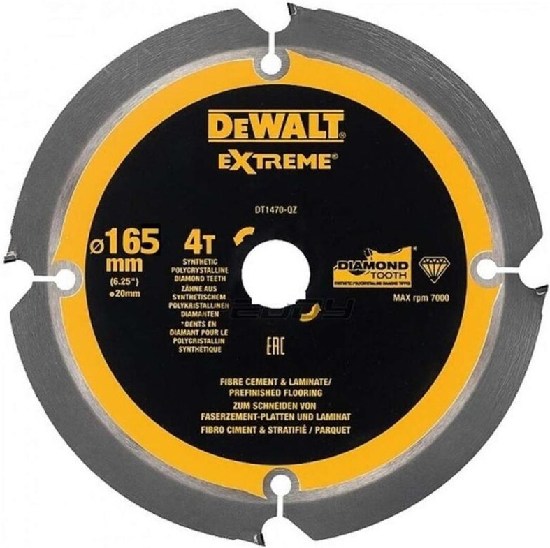 Zubehör - Kreissägeblatt 165x20 mm, 4 Zähne DT1471 - Dewalt
