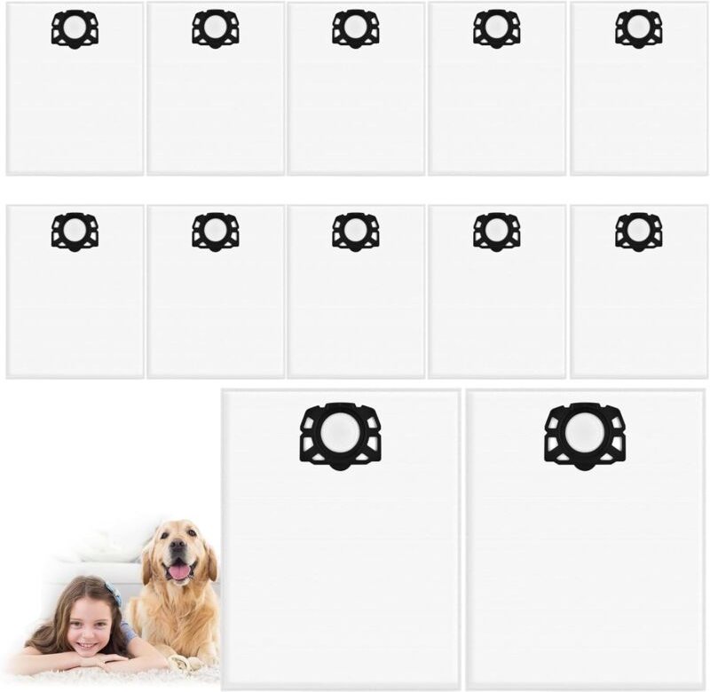 12 Stück Kärcher KFI 487 Staubsaugerbeutel für Kärcher WD4 WD5 WD6 WD5P WD6P Premium MV4 MV5 MV6, 2.863-006.0 Vliesfilte...