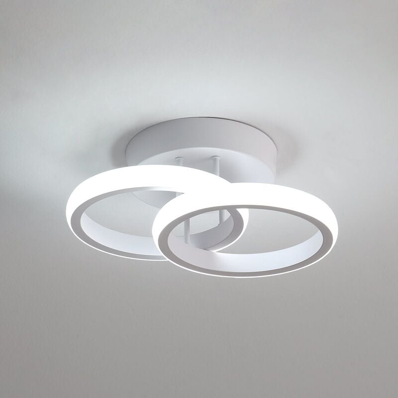 Goeco - Moderne led Deckenleuchte, 22W Acryl Deckenlampe, kreatives Design mit 2 Ringen, kaltes weißes Licht 6000K für F...