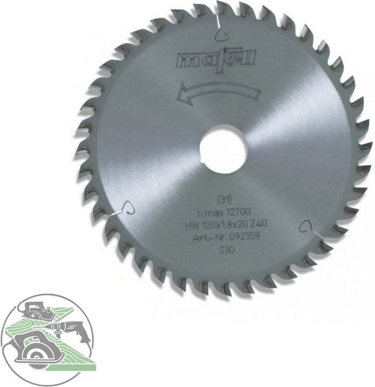 Sägeblatt hm 120 x 1,2 1,8 x 20 mm z 40 fz/tr kss 300 ksp 40 092559 - Mafell