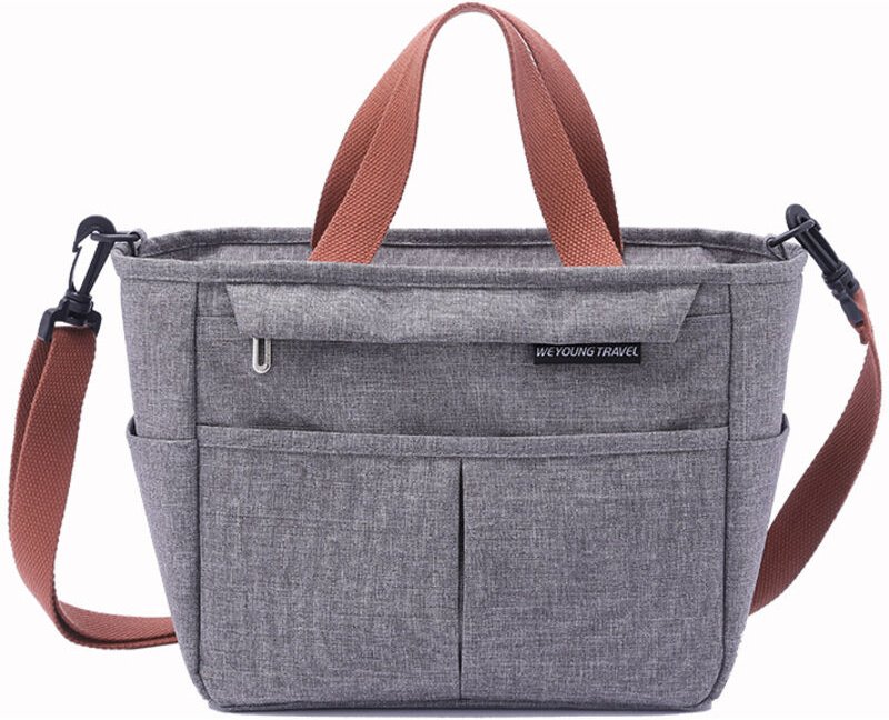 Isolierte Lunchtasche, kleine wasserdichte und isolierte Lunchtasche, tragbare isolierte Lunchtasche, grau