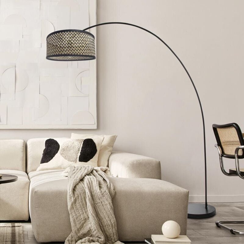 Mexlite - stehlampe - Solva - schwarz - bambus metall -