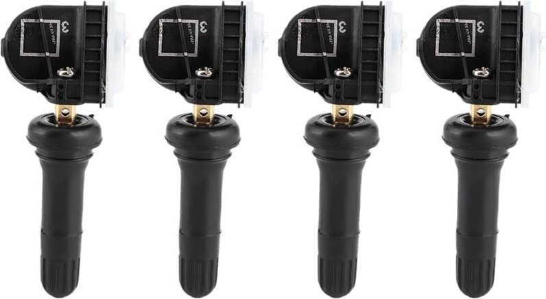 Satz mit 4 Reifendrucksensoren, Tovbmup, Kupfer/Gummi, Ford-kompatibel, schwarz