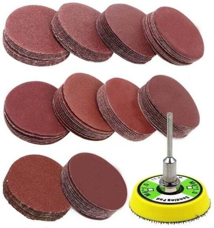 100 Stück 50 mm Schleifscheiben, Schleifpapier, Schleifpapier, Schleifpapier, 60, 100, 120, 150, 180, 240, 320, 800, 120...