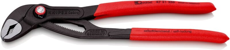 Knipex - 87 21 250 Cobra QuickSet Hightech-Wasserpumpenzange atra. 250 mm