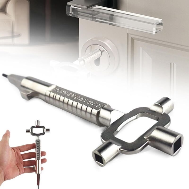 6-in-1 Universal-Bauschlüssel, Schlüsselset für Baumaschinen, Generalschlüssel für alle Schlösser, Bauschlüssel mit Zyli...