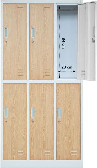 Spint 3B2A Schließfachschrank Fächerschrank Wertfachschrank Umkleideschrank 6 Fächer Stahlblech Pulverbeschichtet 185cm ...