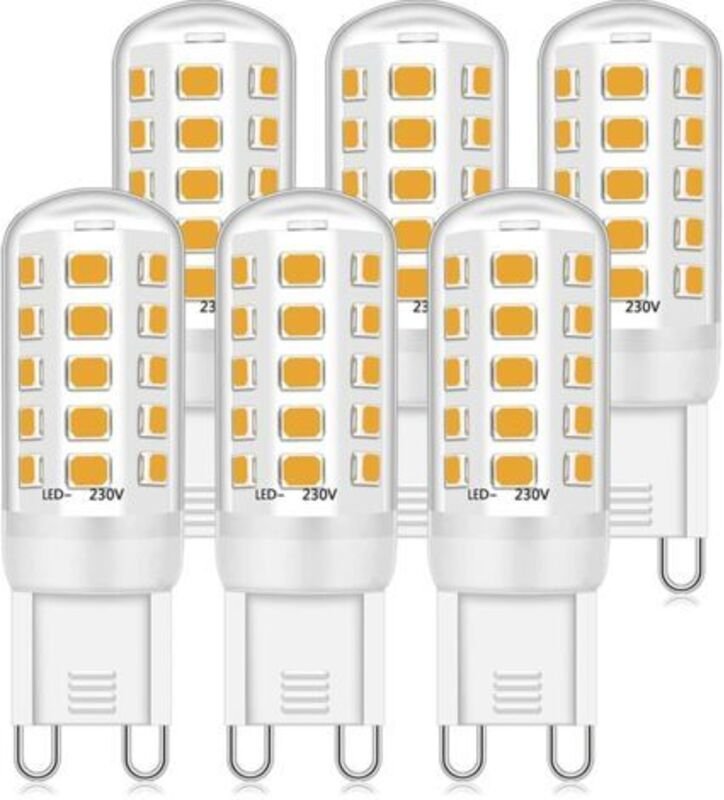 6er-Pack G9 3W LED-Lampe, 350LM, entspricht 40W Halogen, Kaltweiß 6000K, 220-240V, CRI 82, Nicht dimmbar, Energiesparend...