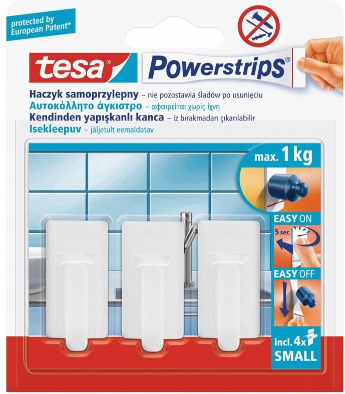 Selbstklebende tesa Kleiderbügelhaken weiß 3 Stk.