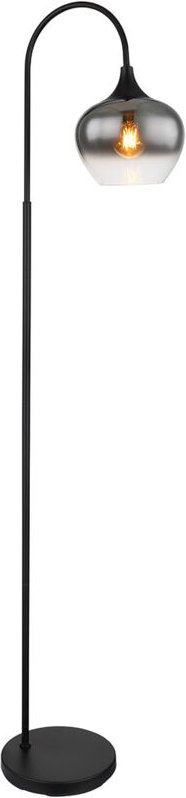 Stehlampe - Maxy - schwarz - glas rauchglas - - Globo