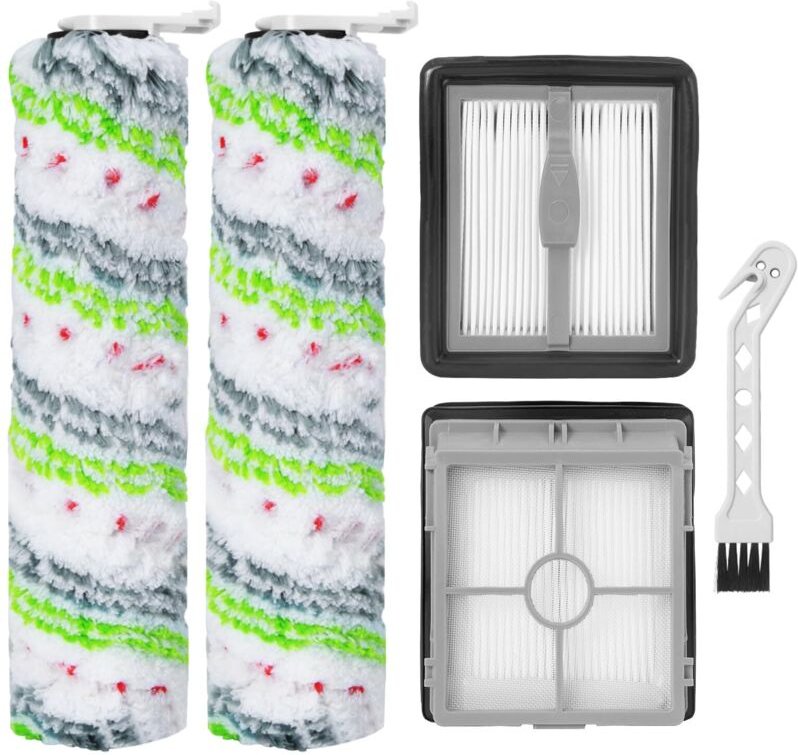 Bissell Crosswave X7 plus Cordless Pet Zubehör 2955N 3479N 2 Tier-Bürstenrollen, 2 HEPA-Filter, 1 Reinigungsbürste