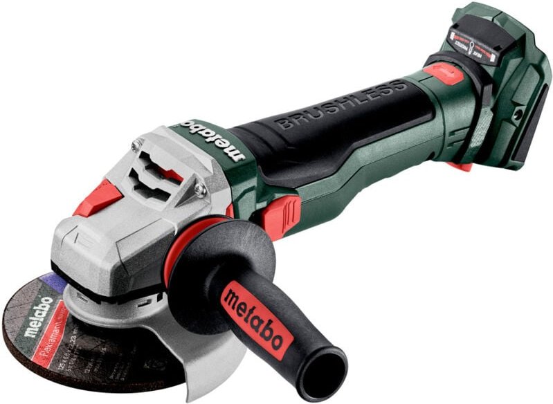 Akku-Winkelschleifer wb 18 ltx bl 15-125 Quick, mit Bremse, Schnellspannmutter, drehbarem Akkupack x 165 l - Metabo