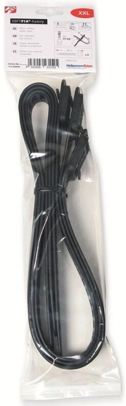 Hellermanntyton - 115-28898 softfix xxl-tpu-bk (3) Kabelbinder 880 mm 28 mm Schwarz 3 St.