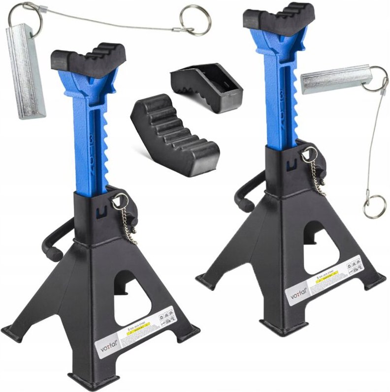 2x Auto-Hebeböcke Werkstatt 3t mit Gummi-Rastbolzen