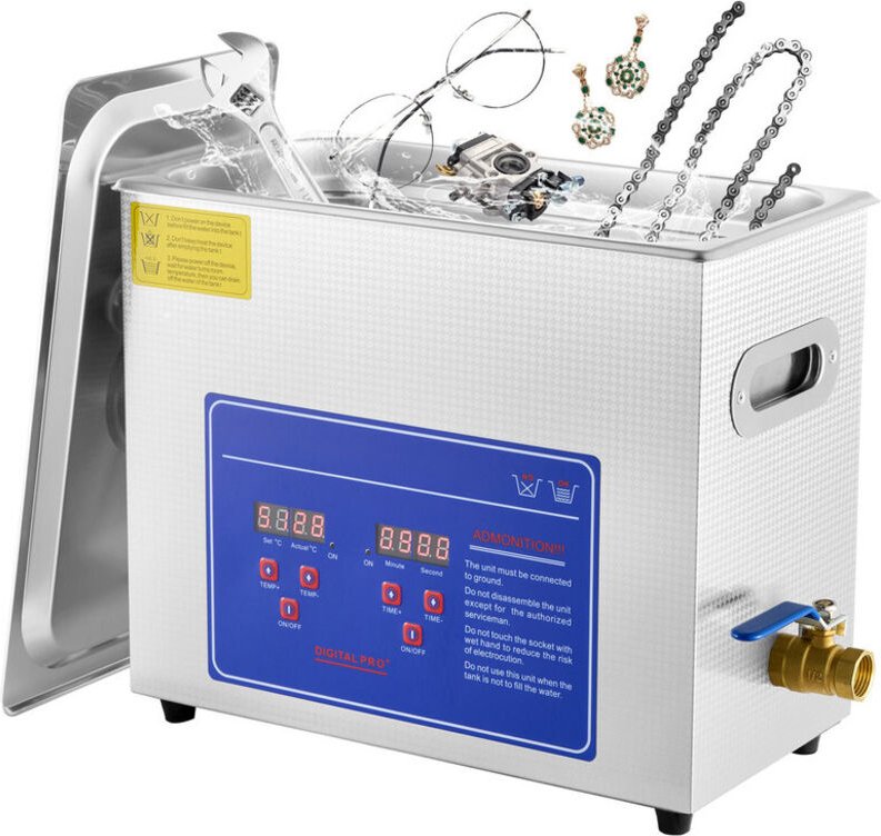 SIHAO 6L Edelstahl Ultraschallreinigung Ultraschallreinigungsmaschine Digitale Heizung Timer Schmuckreinigung