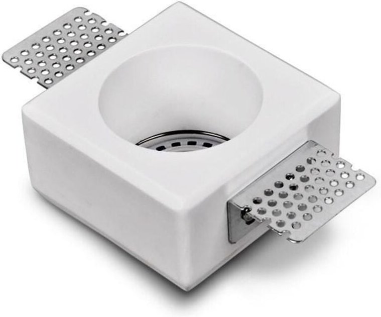 Efectoled - LED-Downlightring für Gips/Gipsplatten Integration für Glühbirne GU10 / GU5.3 Schnitt 83x83 mm UGR17 Weiß