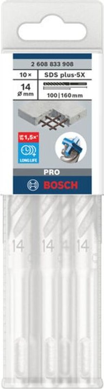 Thumbnail - Pro sds plus-5X Hammerbohrer, 14 x 100 x 160 mm, 10-tlg.