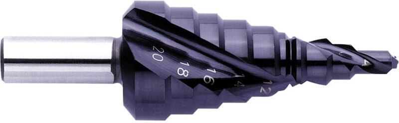 796 / 07022 hss Stufenbohrer 4 - 20 mm TiAIN Gesamtlänge 67 mm 3-Flächenschaft 1 St. - Exact