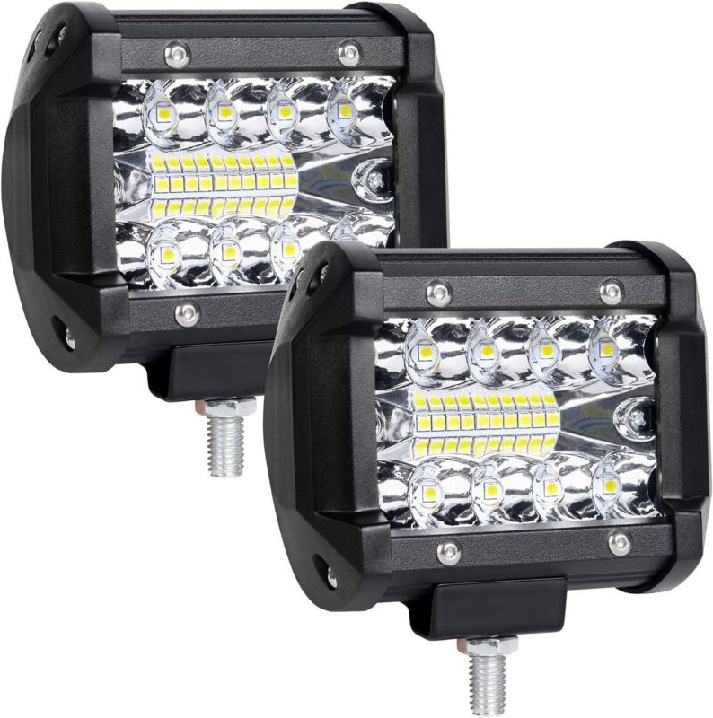 60-W-LED-Arbeitsscheinwerfer, 2 Stück, 4 Zoll, 6000 K, 5000 lm, 9 V–30 V, wasserdicht (IP65), LED-Scheinwerfer mit große...