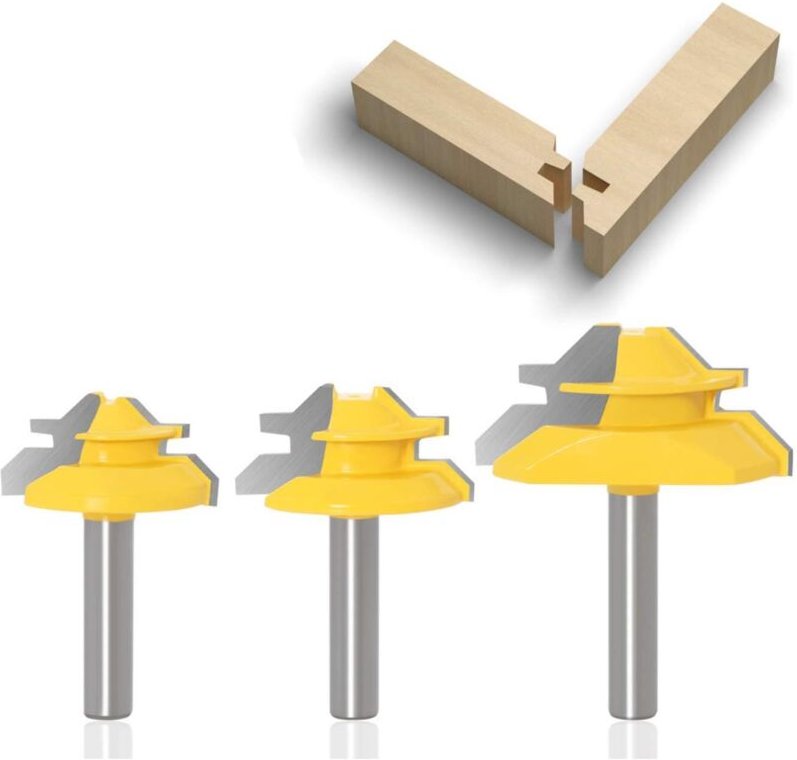 Stück 45-Grad-Gehrungsfräser, 8 mm, Holzbearbeitungsfräser, Schlitzfräser, Fugenschneider für Holzschneidewerkzeug für G...