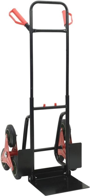 Handwagen Schwarz und Rot 64,5 x 49,5 x 114 cm Stahl vidaXL