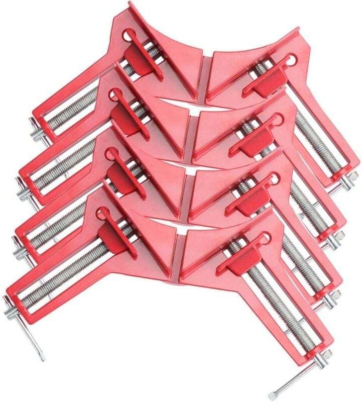 Ulisem 4-teilige Eckklemmen für die Holzbearbeitung, 90-Grad-Winkelklemme, verstellbarer Holzschraubstock für Bilderrahm...
