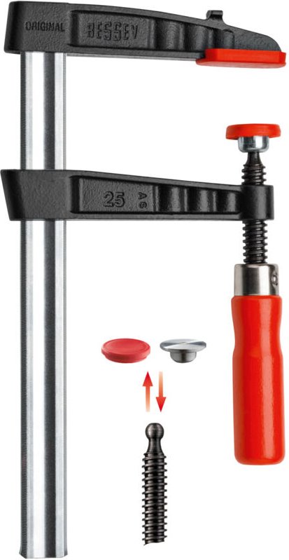 Temperguss-Schraubzwinge tg 1000/120 Bessey TG100S12 Spann-Weite (max.):1000 mm Ausladungs-Maße:120