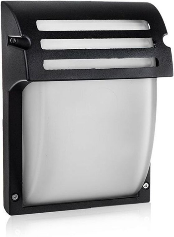 V-tac - LED-Wandleuchte, E27-Lampenfassung (max. 60 w), schwarzes Satinglas, IP44