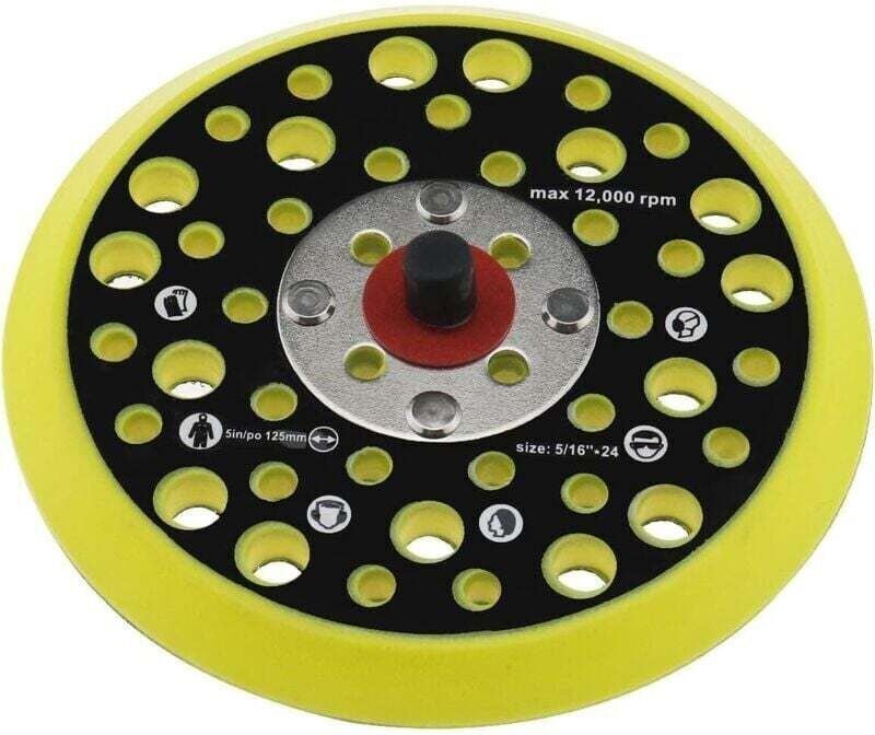 125 mm 5 Zoll Stützteller, kompatibel mit Mirka Ceros/Deros, 44 Löcher, 5/16 Gewinde, Aufsatzschleifer, Klett-Stütztelle...