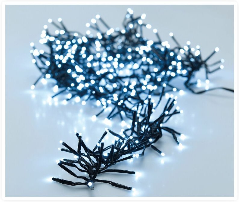 Büschel Lichterkette kalt weiß - 14,6 m / 2016 LED - Deko Baum Beleuchtung mit Controller und Speicherchip - für Außen u...
