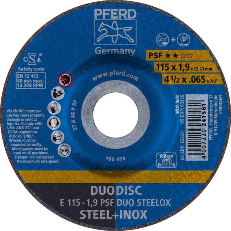 Pferd Duodisc E 115-1,9 Psf Duo Steelox