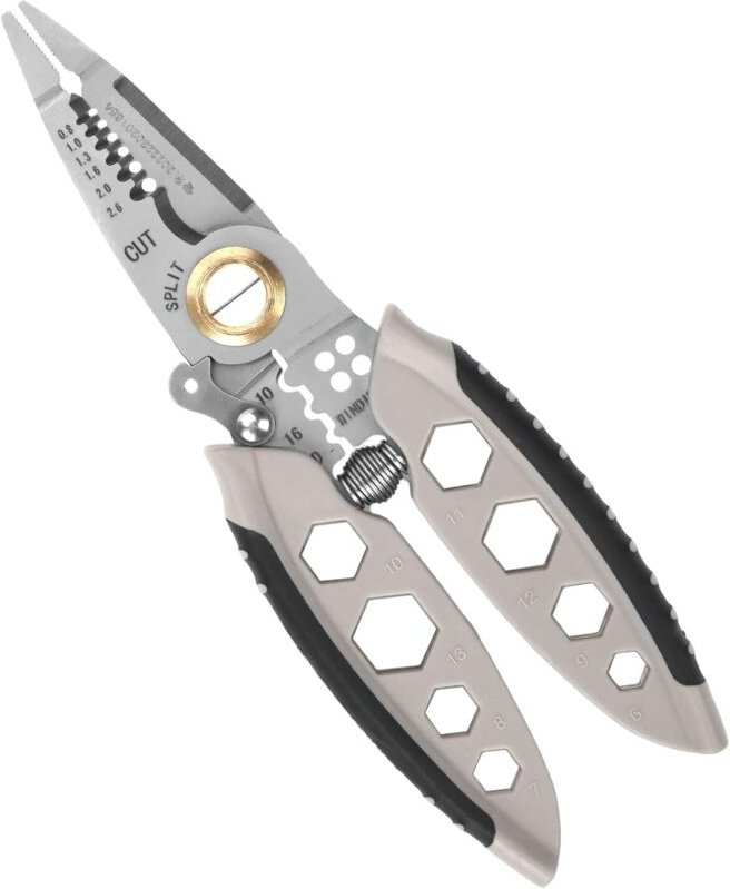18,5 cm Multifunktions-Abisolierzange, 4-in-1-Drahtschneider, Hochleistungs-Abisolierzange, professionelles Werkzeug zum...