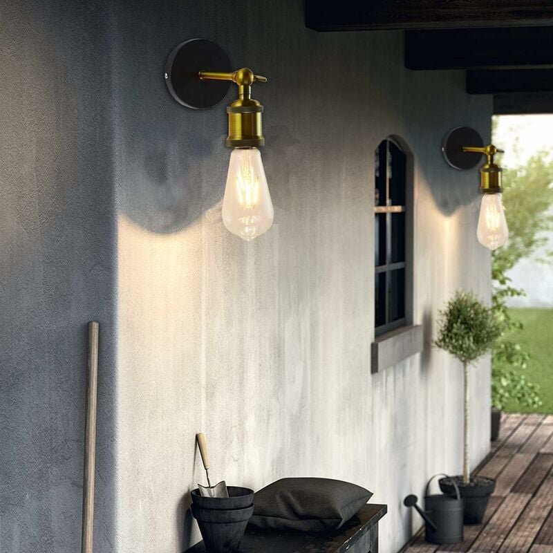2x Industrial Wandleuchte Metall Verstellbare Innen Wandlampe, Dekoration für Wohnzimmer Küche Korridor Schlafzimmer Caf...