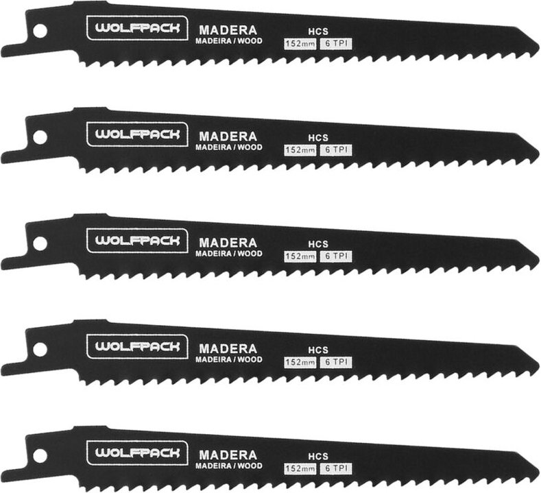 Holz-Säbelsägeblatt 152 mm. 6 tpi. 5 Stk. speziell für Holz.