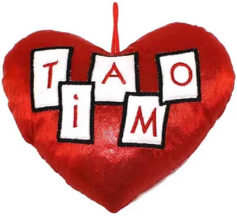 Trade Shop Traesio - Trade Shop - rotes plüschherz mit 'i love you'-schrift 16 cm valentinstag geschenkidee 86998 -