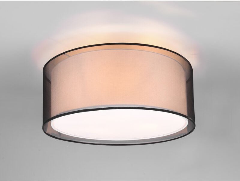 Trio Leuchten - Deckenleuchte burton Stoff Organza transparent Schwarz innen Weiß, ø 50cm