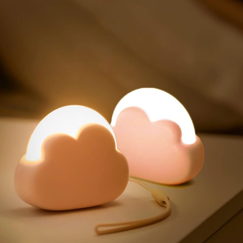 Baby led Nachtlicht Wolke, Wiederaufladbare Kinder Nachttischlampe mit 4 Intensitäten, Tragbare Taschenlampe für Camping...