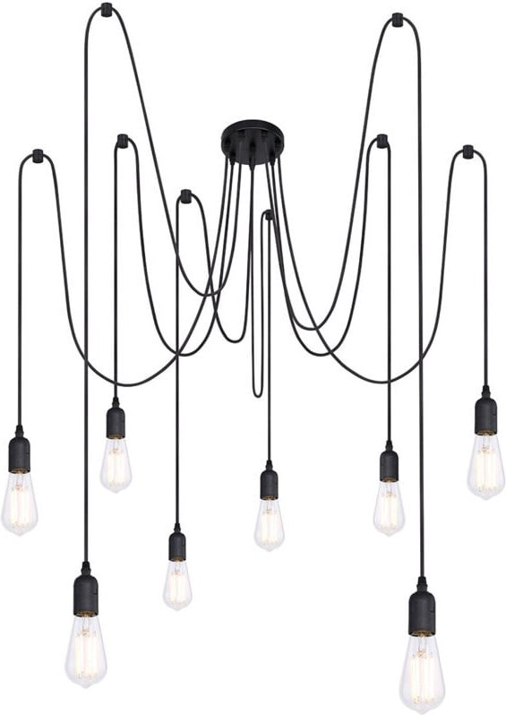 Decken Hänge Leuchte Kabel 1,5 - 3,5m Textil Schwarz Strahler Pendel Lampe Globo A110-8